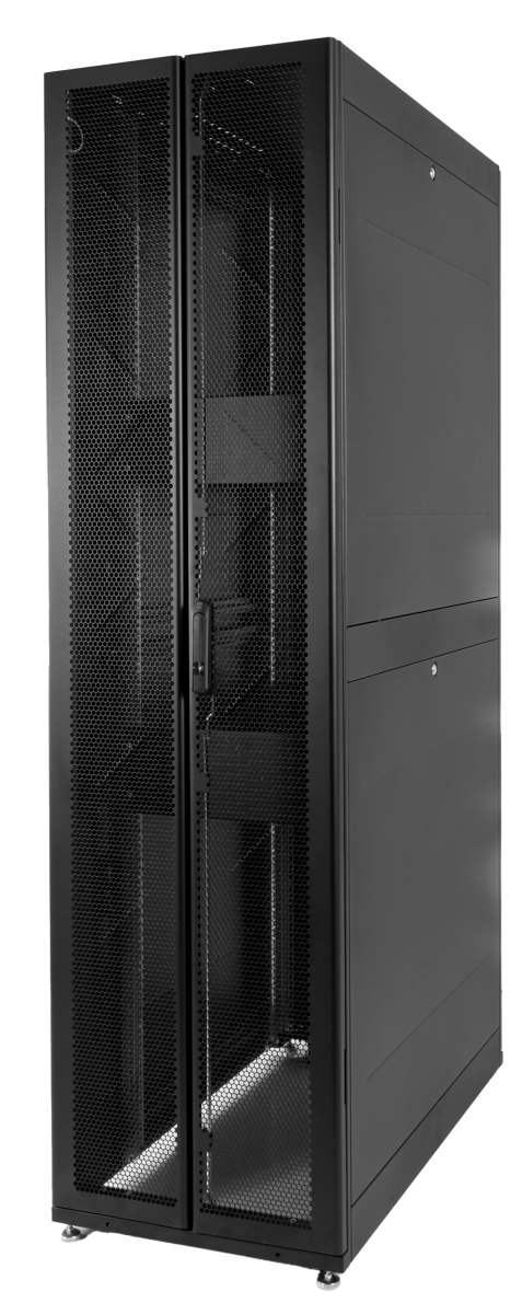 ЦМО ШТК-СП-42.6.10-48АА-9005 Шкаф серверный ПРОФ напольный 42U (600x1000) дверь перфор., задние двойные перфор., черный, в сборе ШТК-СП-42.6.10-48АА-9005