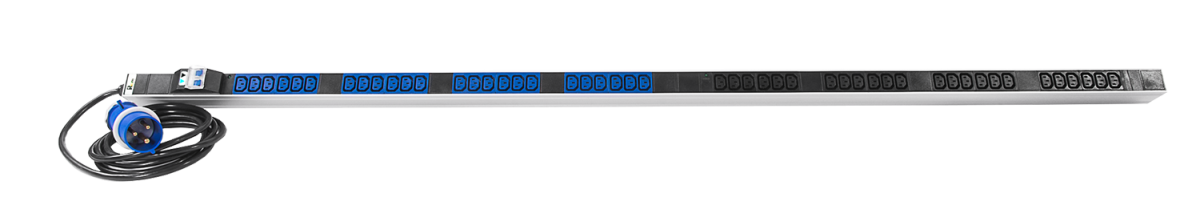 Верт блок розеток Rem-32, 1×32A, 2 авт, инд, 48C13, 1820мм, шнур 3м IEC309, R-32-48C13-A-I-1820-3-2P