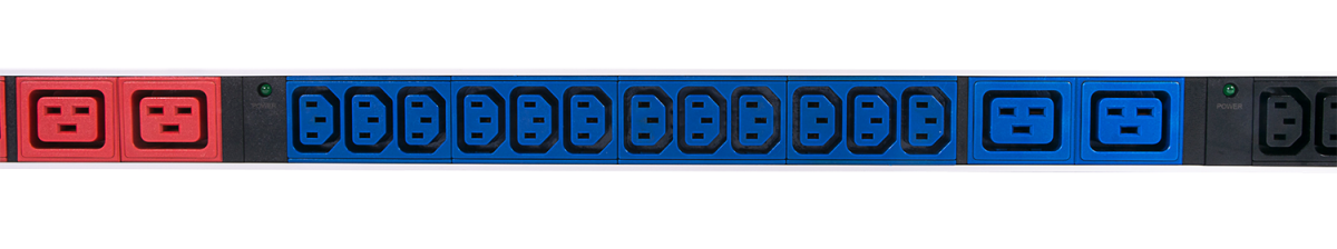 Верт блок розеток Rem-3x16, 3×16A, инд, 36C13, 6C19, 1420мм, шнур 3м IEC309, R-3x16-36C13-6C19-I-1420-3-3PN