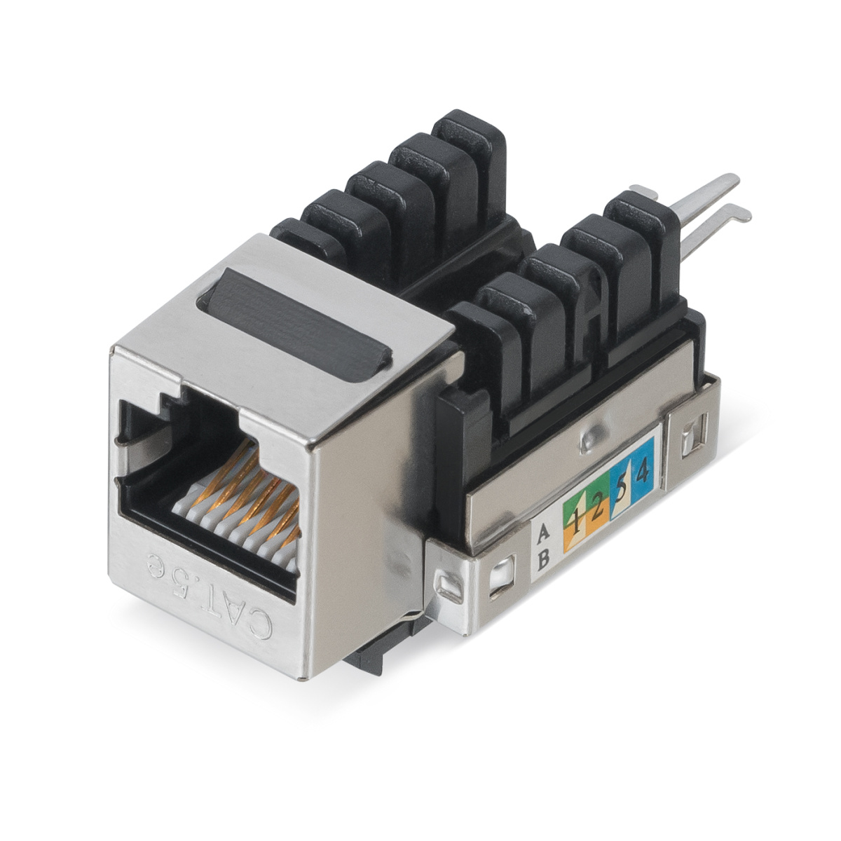 Cabeus KJ-RJ45-Cat.5E-SH-90 Вставка Keystone Jack RJ-45(8P8C), категория 5e, экранированная, заделка тип 110, белая