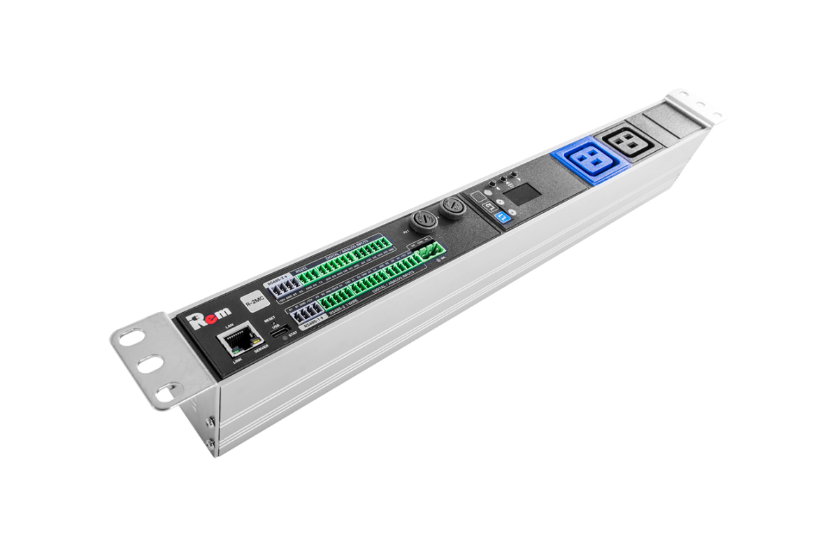 Гор блок розеток Rem-2MC, монит, измер, управл, 1×32А, 2С19, 19'', колодка, R-2MC3-32-2xC19-MCL-440-K