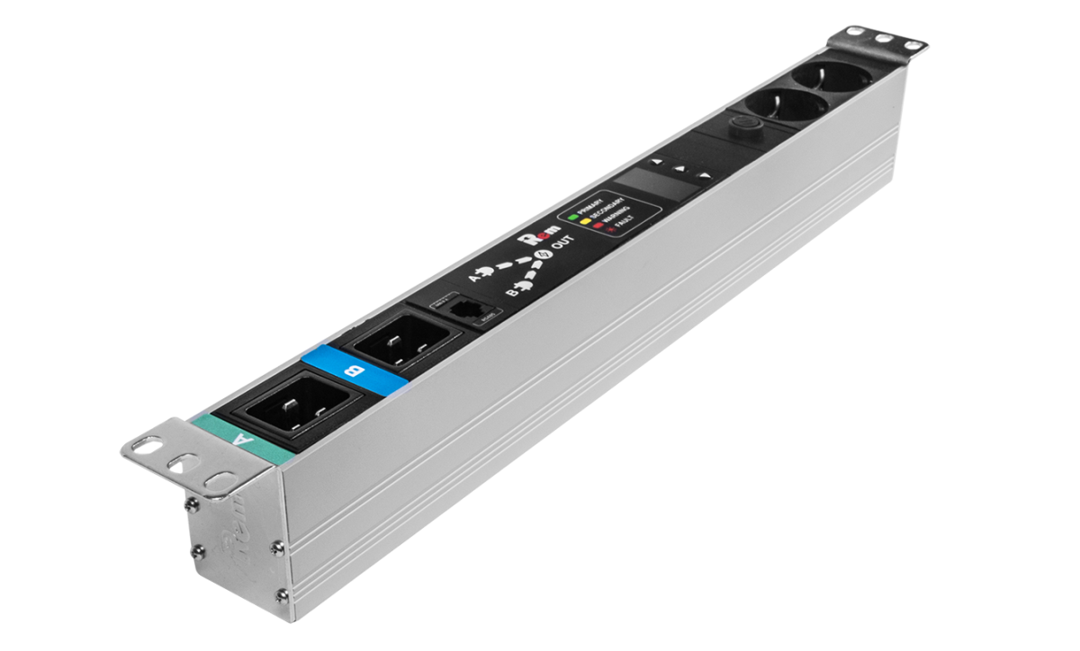 Блок розеток Rem-16 с АВР, 1×16A, 2S, подкл к контроллеру R-2MC по Modbus, вход 2×C20, R-16-2S-T-440