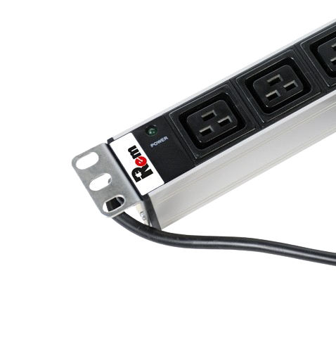 ЦМО R-16-8C19-I-440-3 Блок розеток Rem-16 с инд., 8 IEC 60320 C19, 16A, алюм., 19", шнур 3 м. R-16-8C19-I-440-3