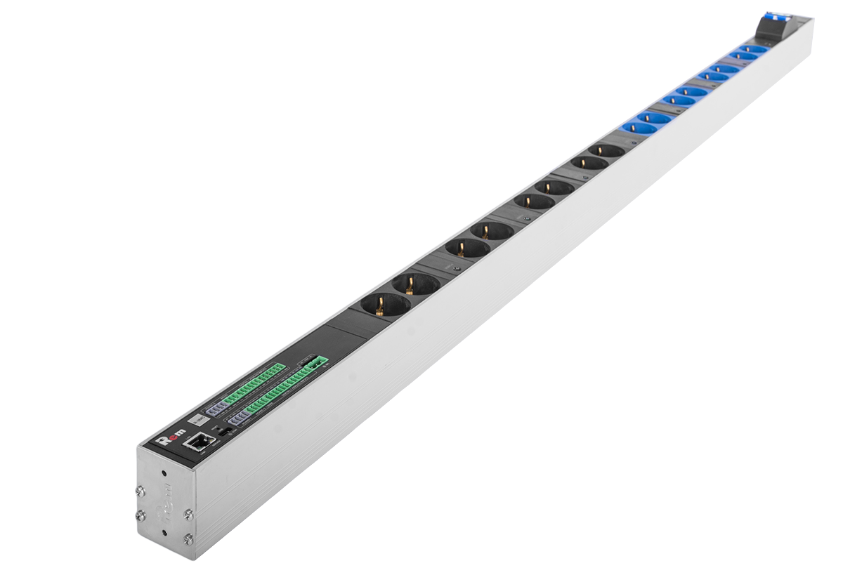 Верт блок розеток Rem-2MC, монит, управл, 1×32А, авт, 8×2S, 1420мм, колодка, R-2MC3-32-8x2S-A-1420-K