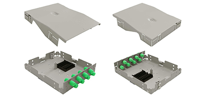 Cabeus FO-WL-8-FC/ST-m-T Кросс оптический настенный мини, до 8 портов FC(ST), ложемент - 1шт., серый