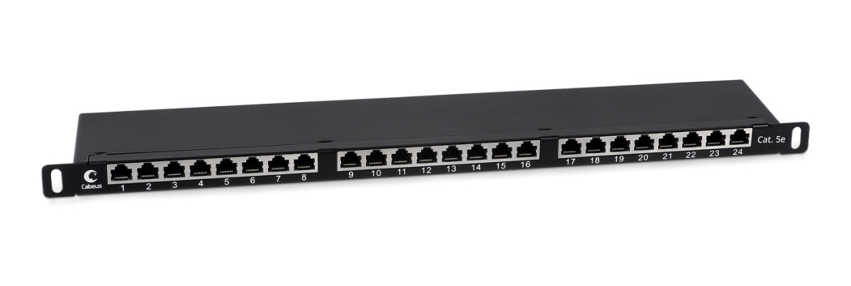 CABEUS PLHD-24-CAT.5E-SH-DUAL-0,5U ПАТЧ-ПАНЕЛЬ ВЫСОКОЙ ПЛОТНОСТИ 19" (0,5U), 24 ПОРТА RJ-45, КАТЕГОРИЯ 5E, ПОЛНОСТЬЮ ЭКРАНИРОВАННАЯ, DUAL IDC