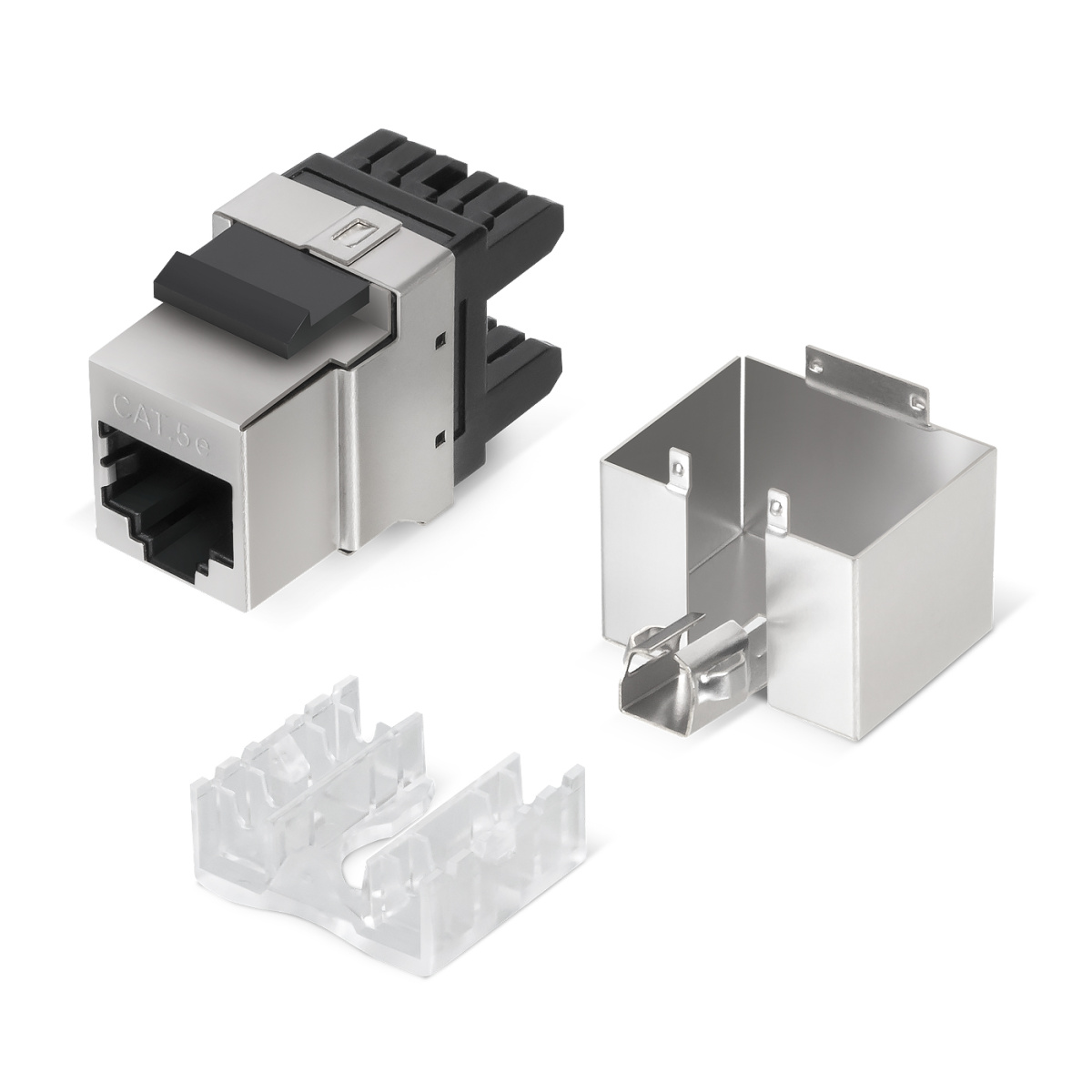 Cabeus KJ-RJ45-Cat.5E-SH-180 Degree Вставка Keystone Jack RJ-45(8P8C), 180 градусов, категория 5e, экранированная, Dual IDC (110&Krone type), белая