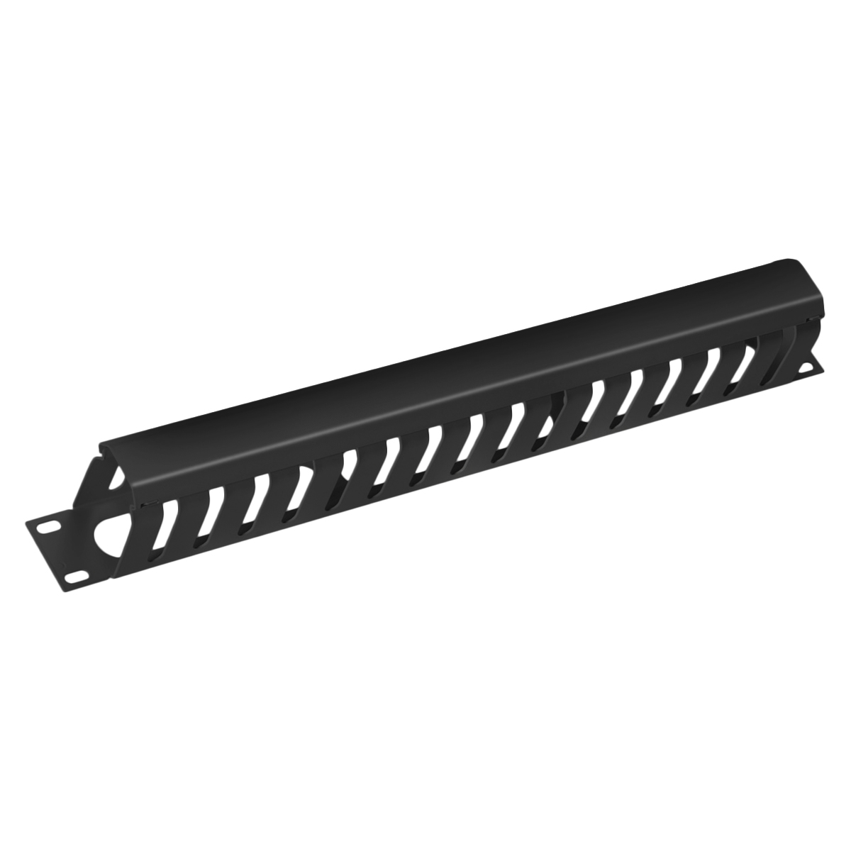Cabeus JB07-1U-BK Кабельный органайзер 19" 1U с крышкой (метал) (Черный RAL 9004)