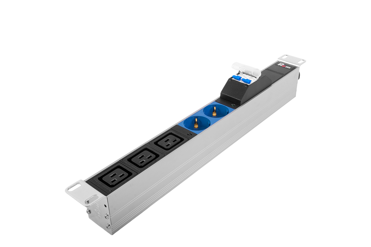 ЦМО R-32-2S-3C19-A-I-440-K Блок розеток Rem-32 с авт., инд., 2 Sсhuko, 3 IEC 60320 C19, 32А, алюм., 19", колодка, R-32-2S-3C19-A-I-440-K