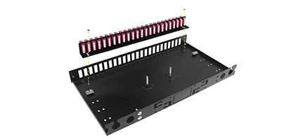 Cabeus ODF-19-24QLC-S-BK-T Кросс оптический стоечный, 19, до 24 портов LC-Quad, сплошная панель, черный