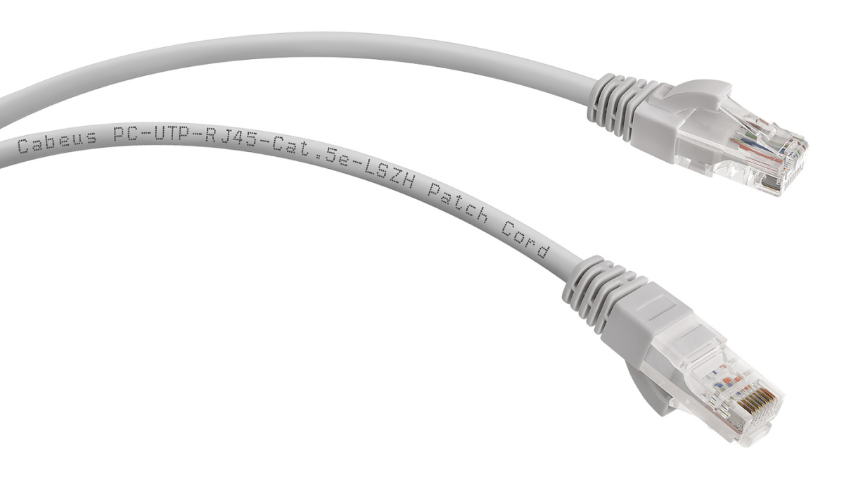 Cabeus PC-UTP-RJ45-Cat.5e-0.5m-LSZH Патч-корд UTP, категория 5e, 0.5 м, LSZH, неэкранированный, серый