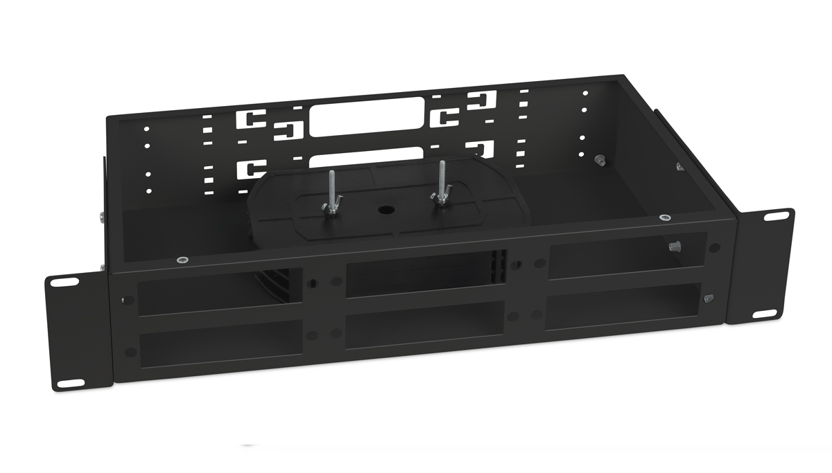 Cabeus FO-CS-19-6FP-BK Кросс бокс оптический 19" 2U на 6 адаптерных панелей, цвет черный