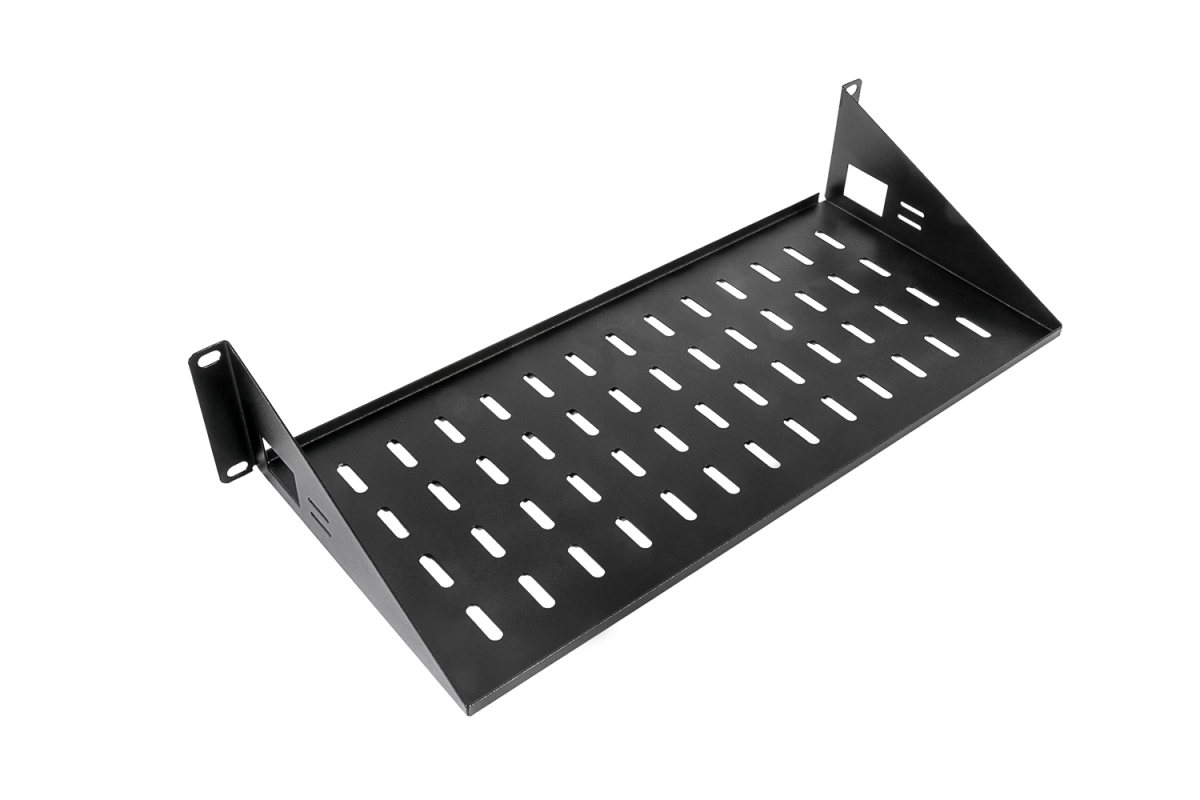 ЦМО МС-20-9005 Полка перфорированная консольная 2U, глубина 200 мм, цвет черный, МС-20-9005