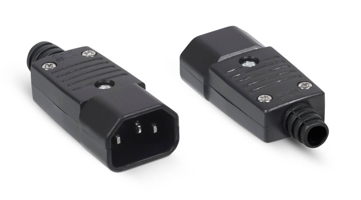 CABEUS IEC-320-C14 ВИЛКА С14 РАЗБОРНАЯ, 10А, 250 V, ЧЕРНАЯ