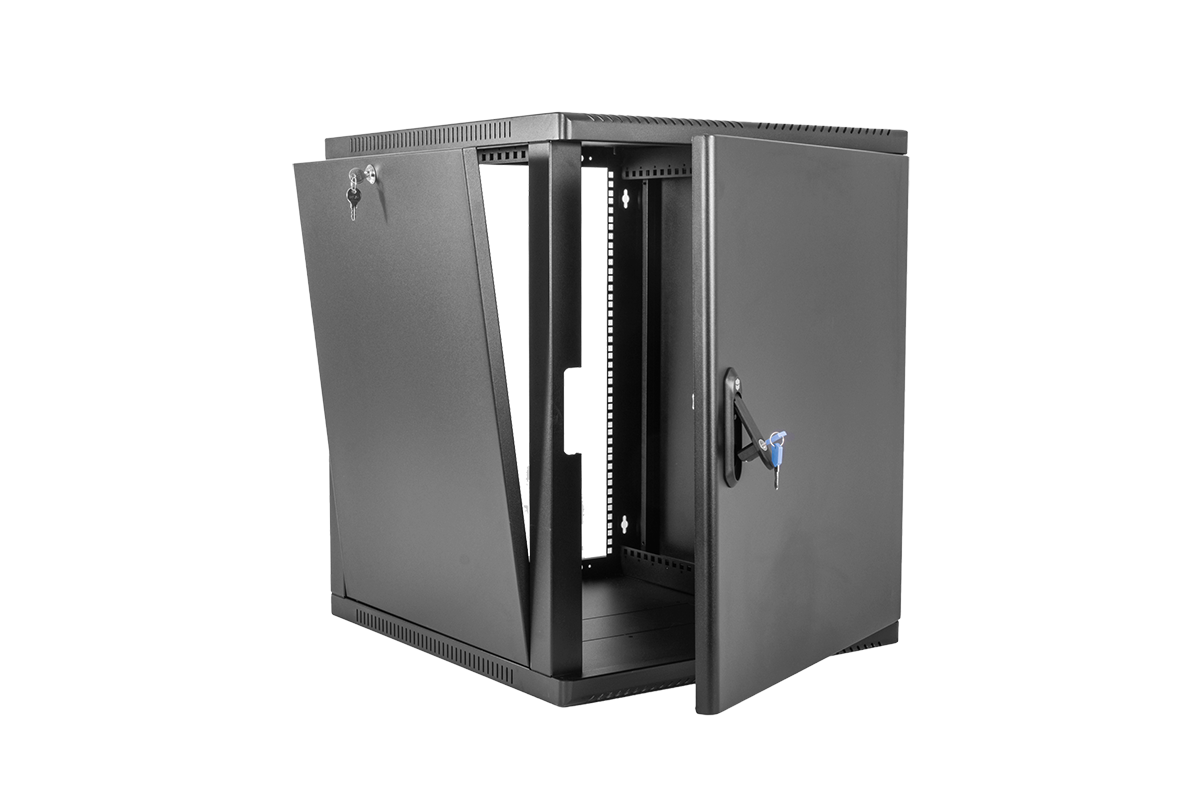 Шкаф телекоммуникационный настенный сварной 15U (600 × 660) съёмные стенки, дверь металл, чёрный, ШРН-15.650.1-9005