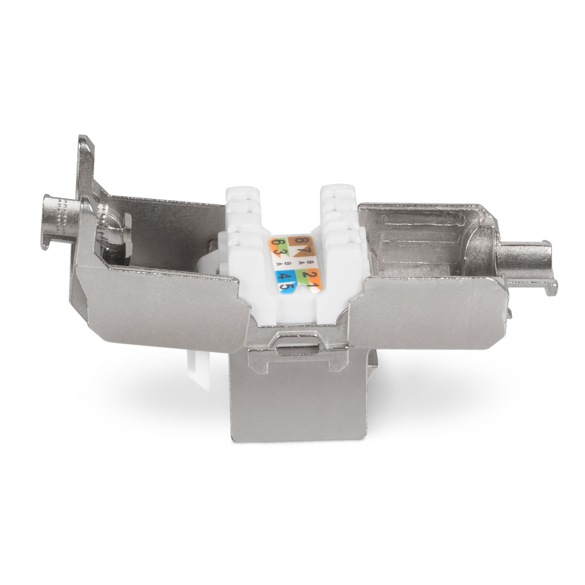 Cabeus KJ-RJ45-Cat.6-SH-180-Toolless Вставка Keystone Jack RJ-45(8P8C), 180 градусов, категория 6, экранированная, без инструмента Toolless