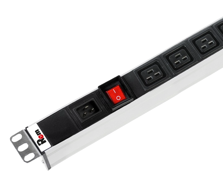 Гор блок розеток Rem-16, 1×16, выкл, 6C19, 19", вход C20, R-16-6C19-V-440-Z