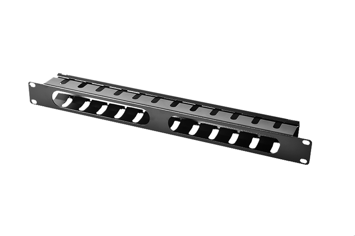 ЦМО ГКЗ-1U-9005 Органайзер кабельный горизонтальный 19" 1U с крышкой, цвет чёрный, ГКЗ-1U-9005
