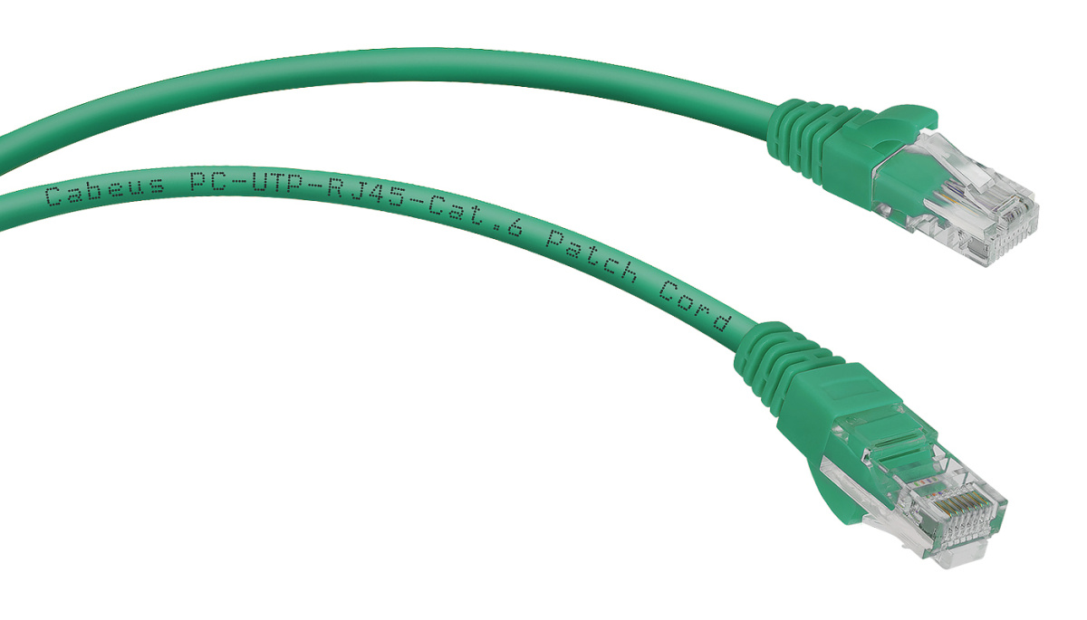 Cabeus PC-UTP-RJ45-Cat.6-0.5m-GN-LSZH Патч-корд U/UTP, категория 6, 2xRJ45/8p8c, неэкранированный, зеленый, LSZH, 0.5м