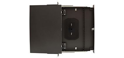 Cabeus ODF-19-24FC-K-BK-T Кросс оптический стоечный выдвижной, с замком, 19, до 24 портов FC(ST), сплошная панель, черный