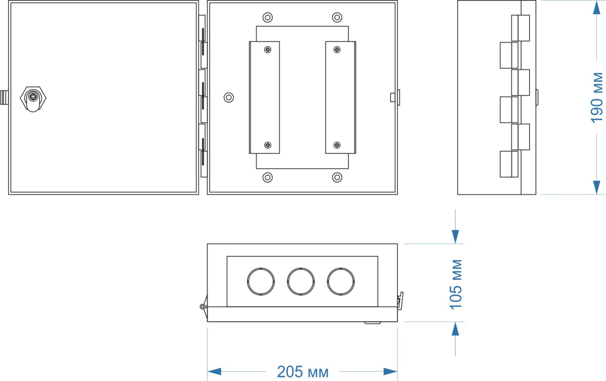 Cabeus DB-50P Коробка распределительная на 50 пар, 190х205х105 мм