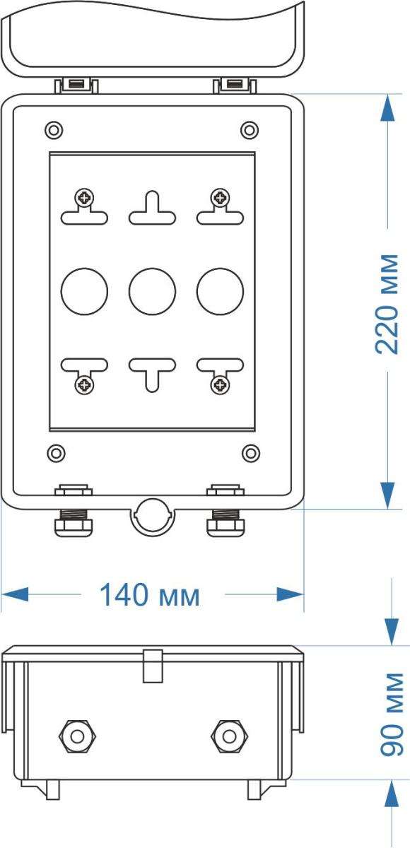 Cabeus O-DB-30P (OUT) Коробка распределительная на 30 пар, 220х140х90 мм, IP 54, для улицы