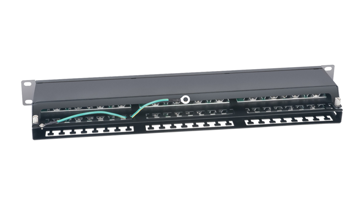 Cabeus PLHD-48-Cat.5e-SH-Dual IDC-1U Патч-панель высокой плотности 19" Высота (1U), 48 портов RJ-45, категория 5e, полностью экранированная, Dual IDC