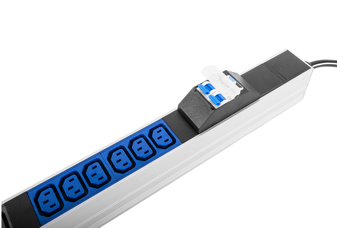 Верт блок розеток Rem-2MC, монит, измер, 1×32А, авт, 36C13, 6C19, 1820мм, шнур 3м IEC309, R-2MC3-32-36C13-6C19-A-MI-1820-3-2P