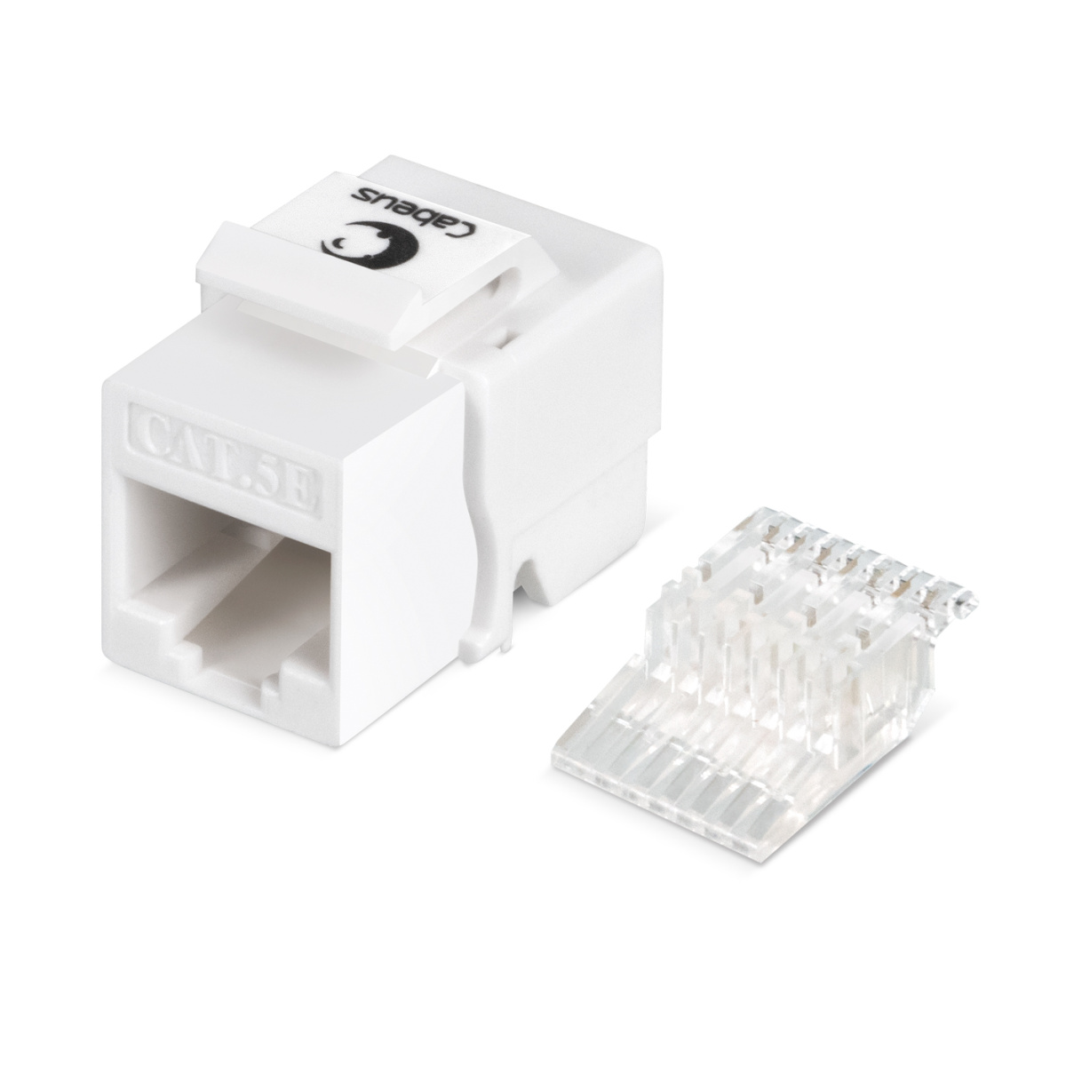 Cabeus KJ-RJ45-Cat.5e-Toolless Вставка Keystone Jack RJ-45(8P8C), категория 5e, без инструмента Toolless, белая