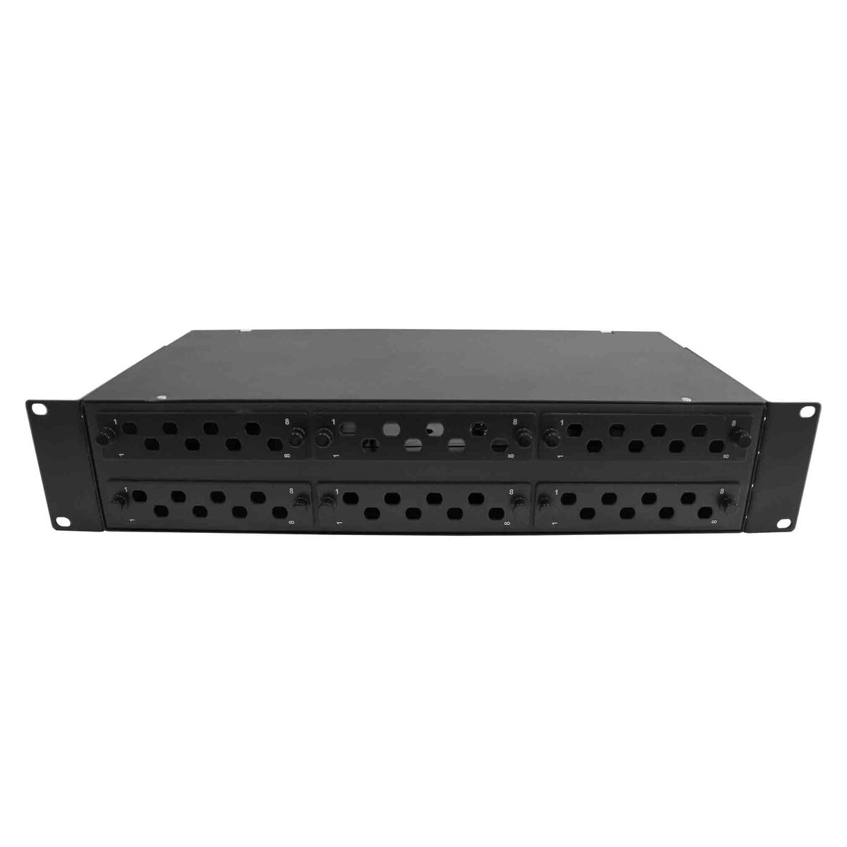 Cabeus FO-19-6FP-48FC/ST/SC-BK-T Кросс оптический стоечный, 19, до 48 портов, черный