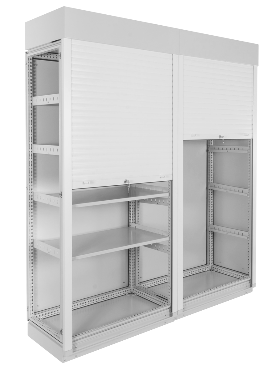 Корпус промышленного шкафа (В2000×Ш1000×Г500) EMS, передняя дверь роллета/рольставни, EMS-0-20.10.5-RA0AN-1