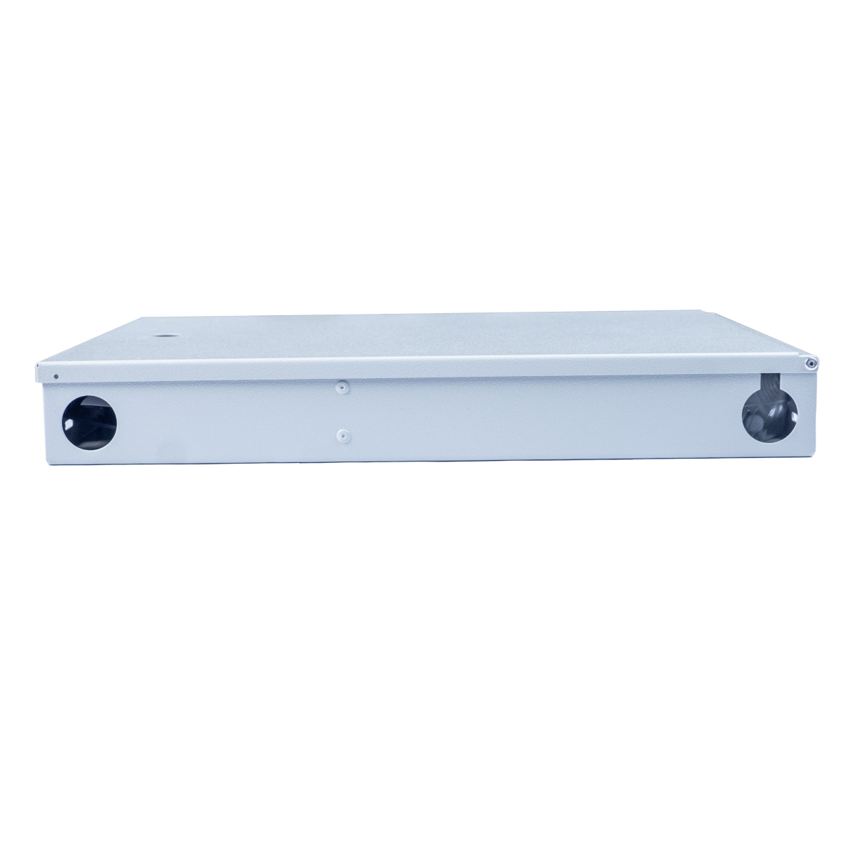 Cabeus FO-WL-16-SC/2LC/FC/ST-FP-K Кросс оптический настенный частично укомплектованный на 16 портов SC/LC duplex/FC/ST (Планка SC/2LC-2шт, планка FC/ST-2шт, планка-заглушка-1шт, сплайс-кассета-1шт, крышка для ску -1шт) серый RAL 7035