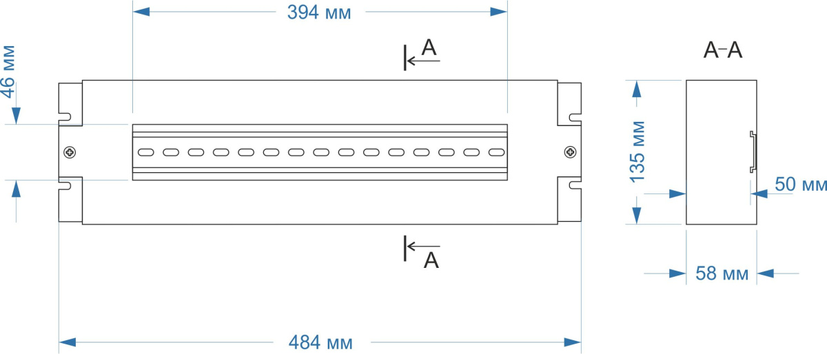 Cabeus PS-3U Корпус с DIN-рейкой на 22 места, 19 дюймов, 3 юнита