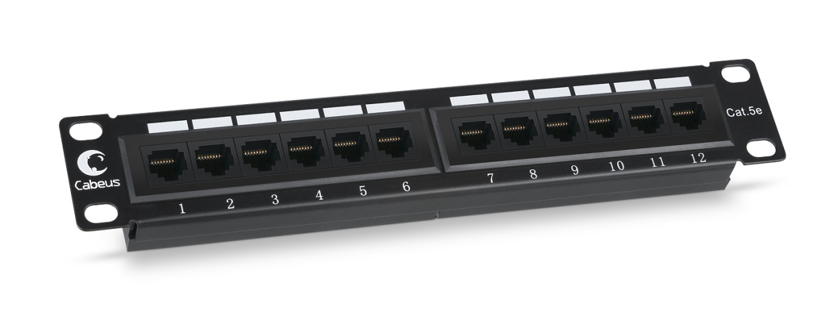 Cabeus PL-12-Cat.5e 10"-Dual IDC Патч-панель 10", установочный размер 236 мм, 12 портов RJ-45, категория 5e, Dual IDC