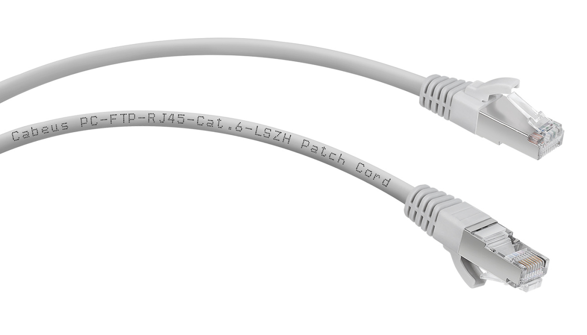 Cabeus PC-FTP-RJ45-Cat.6-0.5m-LSZH Патч-корд FTP, категория 6, F/UTP экранированный, LSZH, 0.5 м, серый