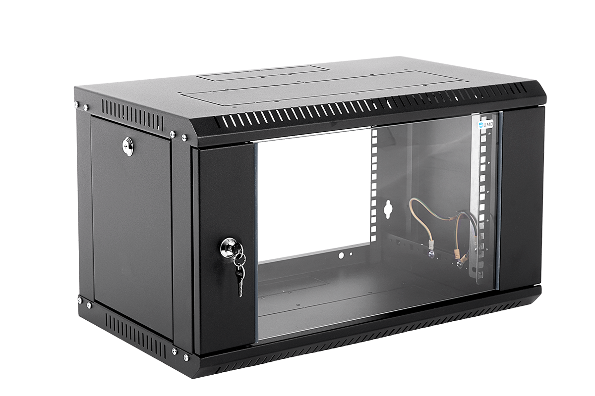 ЦМО ШРН-Э-9.650-9005 Шкаф телекоммуникационный настенный разборный 9U (600х650) дверь стекло, цвет черный, ШРН-Э-9.650-9005