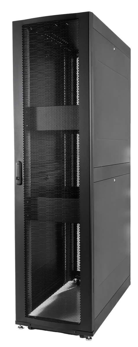 ЦМО ШТК-СП-42.6.10-48АА-9005 Шкаф серверный ПРОФ напольный 42U (600x1000) дверь перфор., задние двойные перфор., черный, в сборе ШТК-СП-42.6.10-48АА-9005