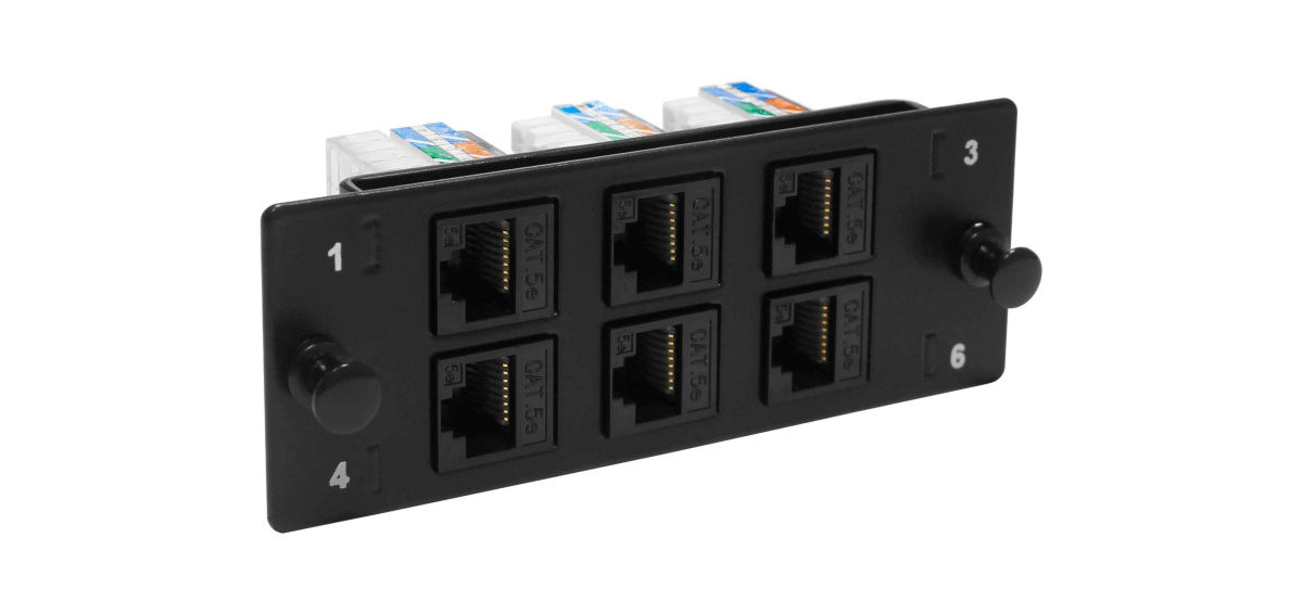 Cabeus FO-FP-4K-6KJ-BK-T Модуль до 6 портов, для модулей Keystone Jack, черный (пустой)