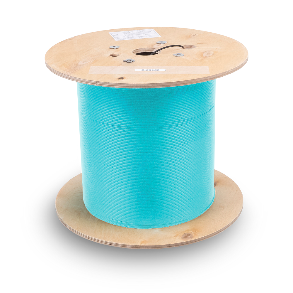 Cabeus TB-A-4-08T-E-K-LSZH-IN-25 Кабель волоконно-оптический 50/125 (OM3) многомодовый, 8 волокон, плотное буферное покрытие (tight buffer), для внутренней прокладки (-25C ~ +50), LSZH, голубой