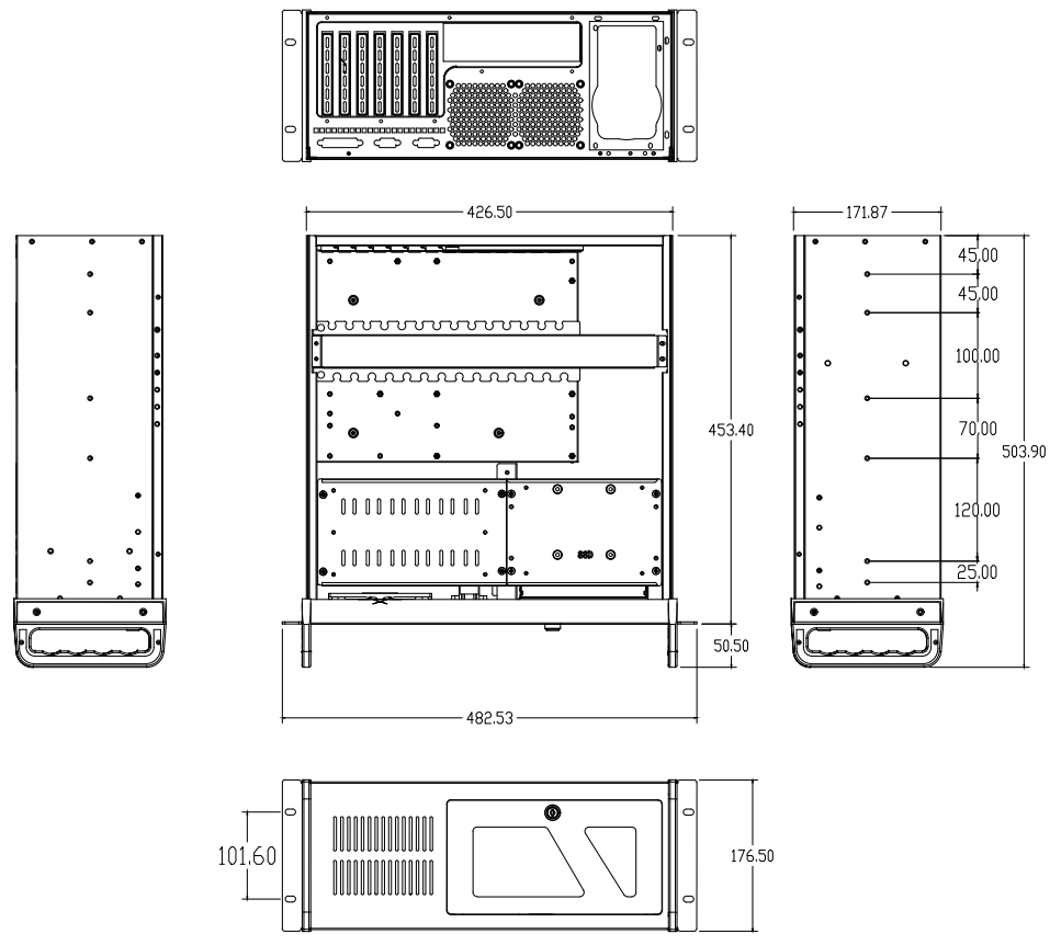 Серверный корпус 19 4U Cabeus CL-407-GY