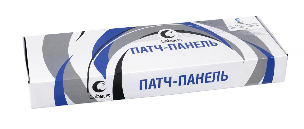 Cabeus PLHD-48-Cat.6-SH-Dual IDC-1U Патч-панель высокой плотности 19", 1U, 48 портов RJ-45, категория 6, полностью экранированная, Dual IDC