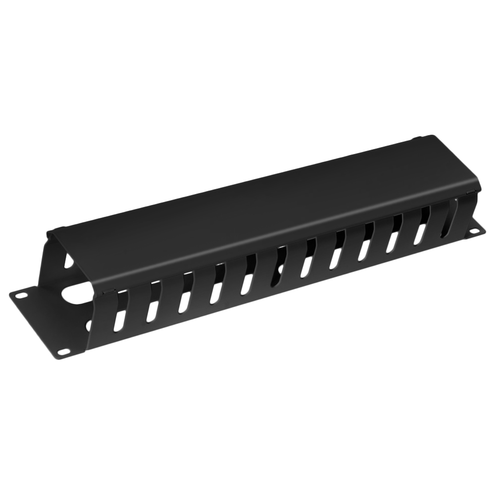 Cabeus JB07-2U-BK Кабельный органайзер 19" 2U с крышкой (метал) (Черный RAL 9004)