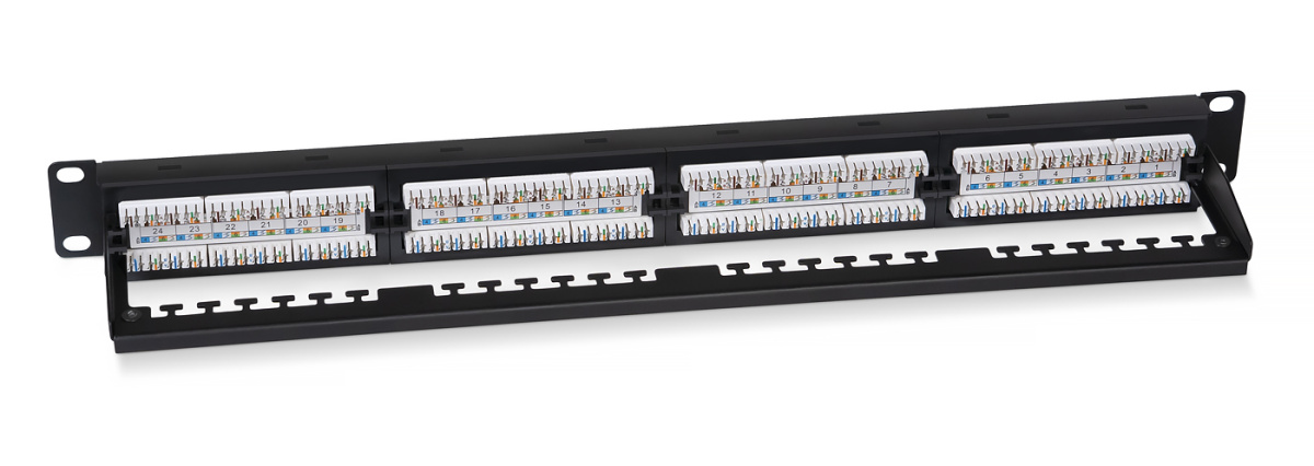 Cabeus PL2-24-Cat.6-Dual IDC Патч-панель 19" (1U), 24 порта RJ-45, категория 6, Dual IDC, с задним кабельным организатором, new