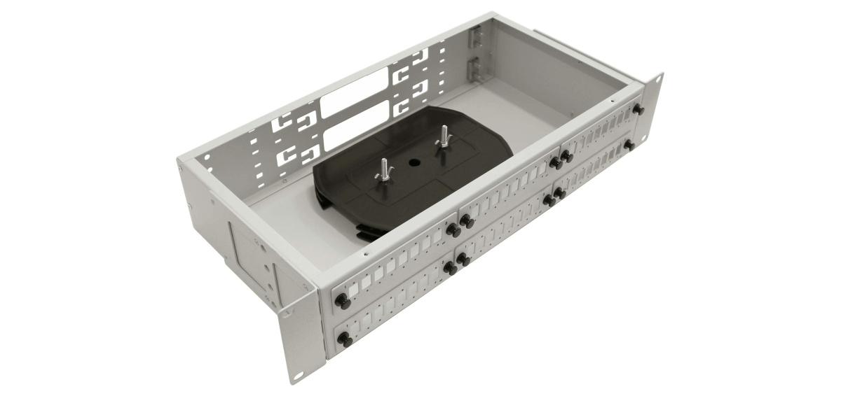 Cabeus FO-19-6FP-48FC/ST/SC-GY-T Кросс оптический стоечный, 19, до 48 портов, серый