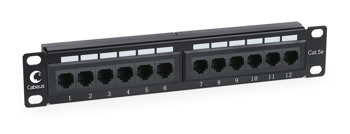 Cabeus PL-12-Cat.5e 10"-Dual IDC Патч-панель 10", уст. размер 236 мм, 12 портов RJ-45, категория 5e, Dual IDC