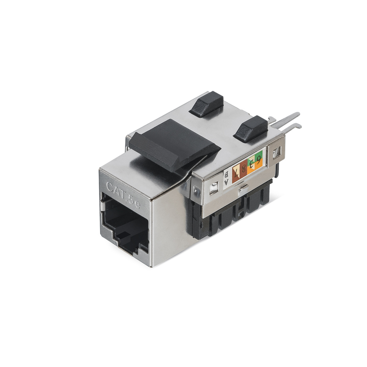 Cabeus KJ-RJ45-Cat.5E-SH-90 Вставка Keystone Jack RJ-45(8P8C), категория 5e, экранированная, заделка тип 110, белая