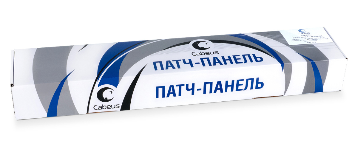 Cabeus PL-24-Cat.6-SH-Dual IDC Патч-панель 19" (1U), 24 порта RJ-45, категория 6, полностью экранированная, с задним кабельным организатором