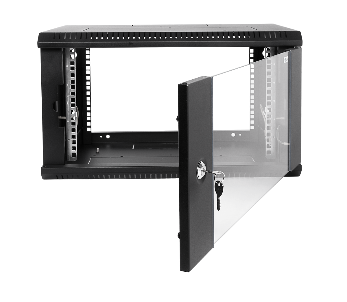 ЦМО ШРН-Э-9.650-9005 Шкаф телекоммуникационный настенный разборный 9U (600х650) дверь стекло, цвет черный, ШРН-Э-9.650-9005