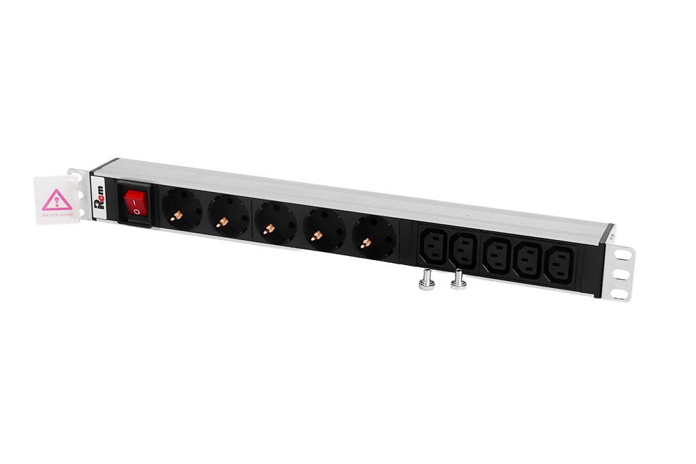 ЦМО R-10-5S-5C13-V-440-Z Блок розеток Rem-10 без шнура с выкл., 5 Sсhuko, 5 IEC 60320 C13, вход IEC 60320 C14, 10A, алюм., 19", R-10-5S-5C13-V-440-Z