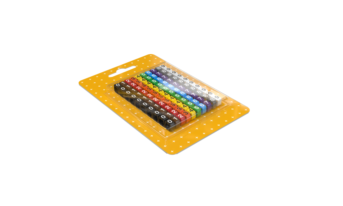 SYSMATRIX MA 55R Маркеры (клипсы) на кабель, защелкивающиеся D 4-5.5мм, "0"-"9", 10 цветов (100 шт.)